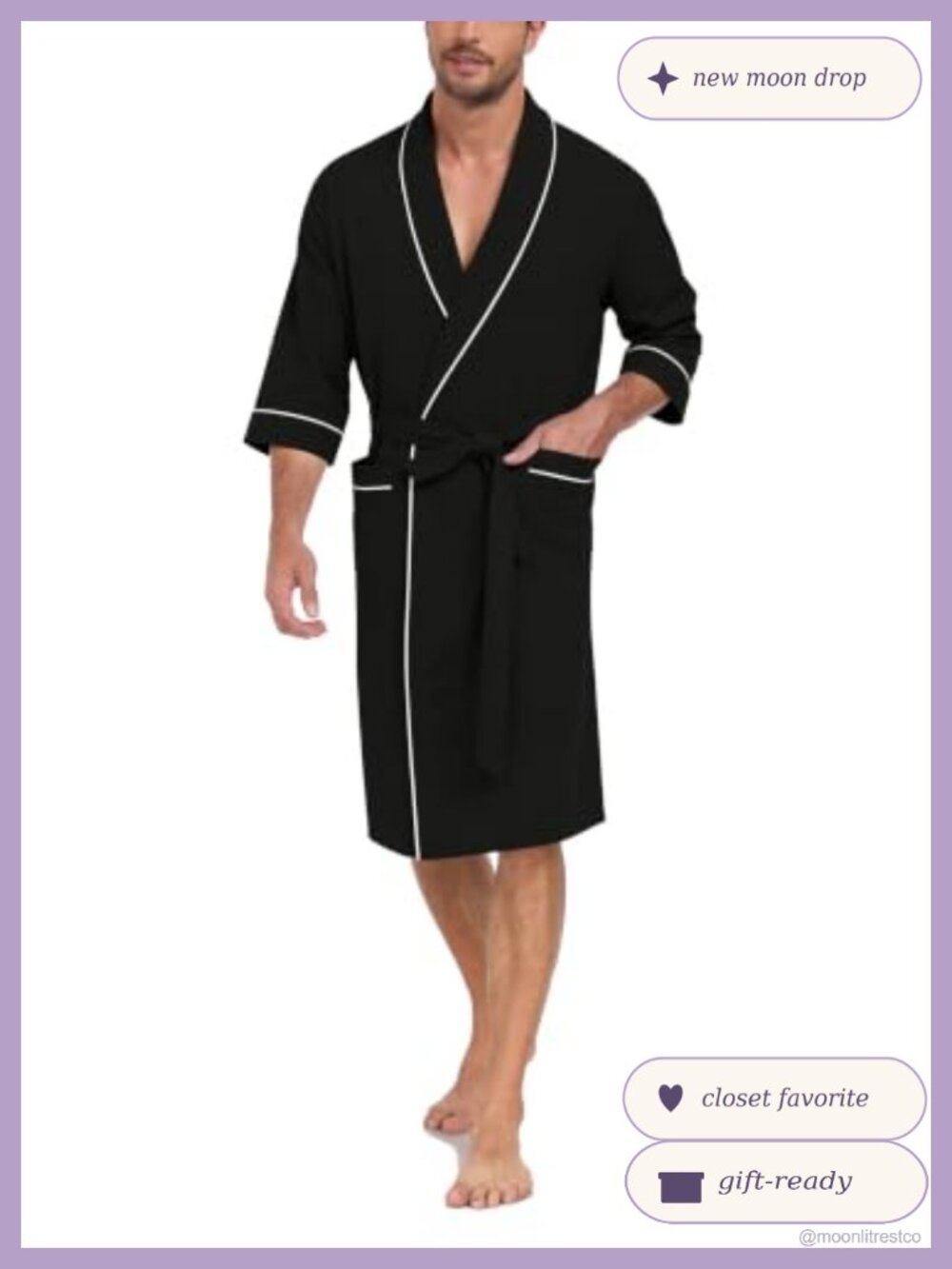 Men's 100% Cotton Lightweight Summer Bathrobe Short Sleeve Kimono Robe with